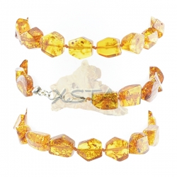 Amber bracelet cognac color with silver